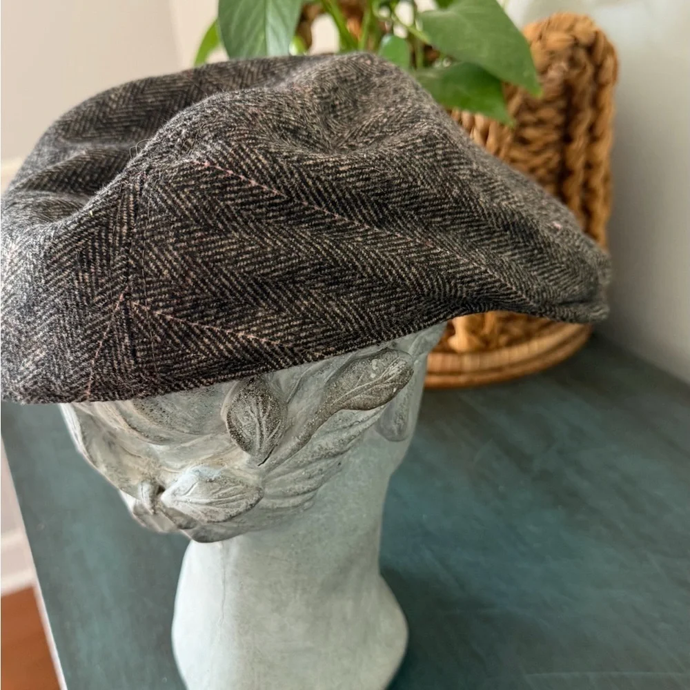 Dockers newsboys hat wool cotton blend Vintage  Tweed Irish flat cap L/XL - 23”